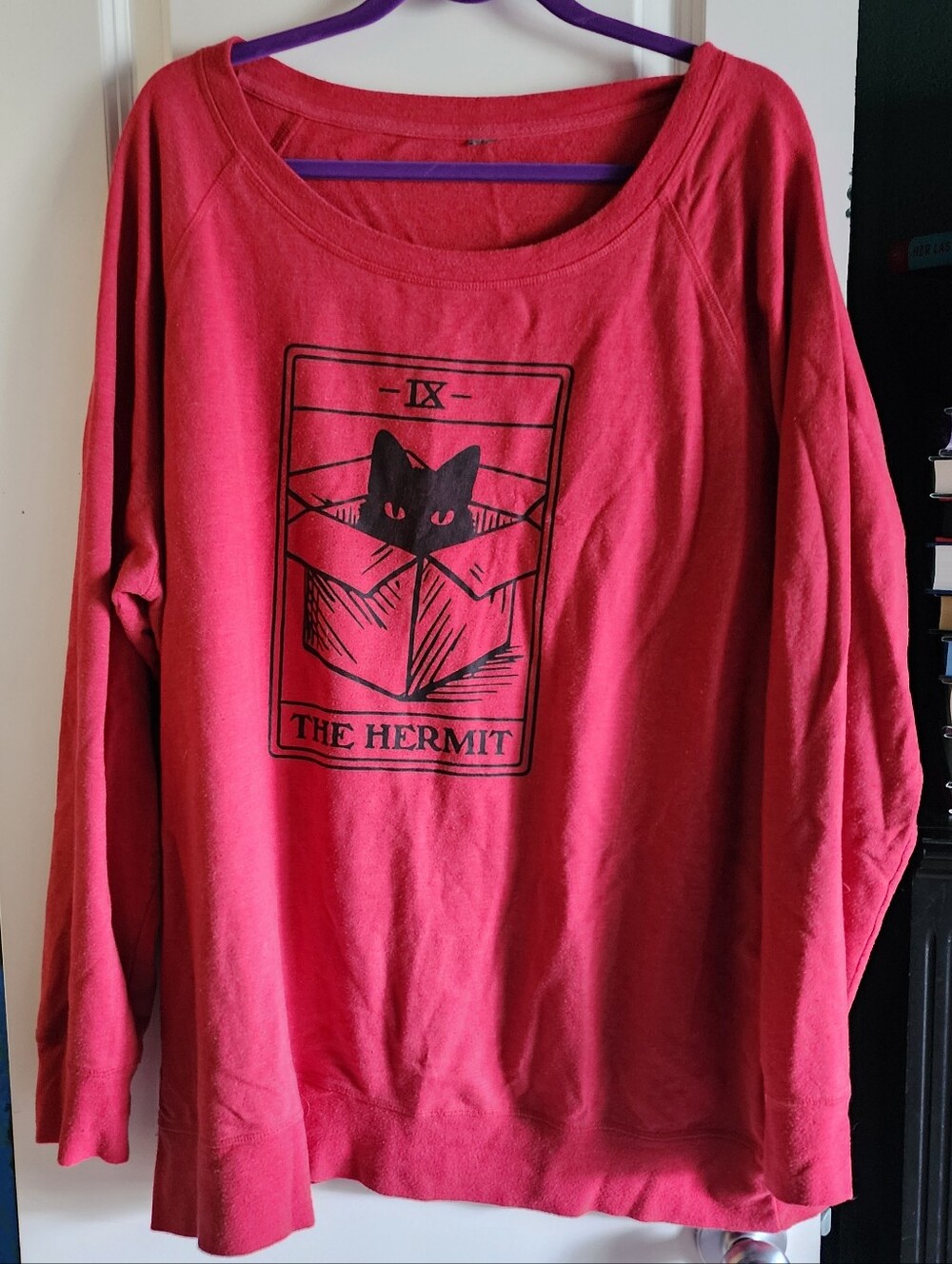 The Hermit Cat Tarot Red Crewneck